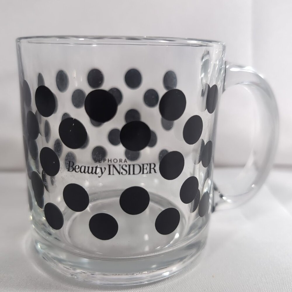 2020 Sephora Beauty Insider Glass Coffee Mug Polka Dots Canada Exclusive Tea HTF